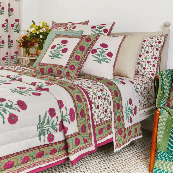 Poppy-Gina Bedding Collection - Magenta